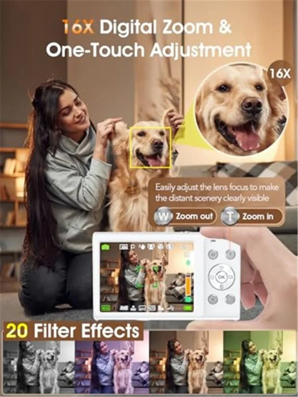Digital Camera,Autofocus 4K Vlogging Camera for Photography with 32GB Card